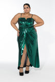 Emerald Dusk Gown - Metallic Emerald