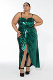 Emerald Dusk Gown - Metallic Emerald