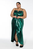 Emerald Dusk Gown - Metallic Emerald