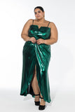 Emerald Dusk Gown - Metallic Emerald