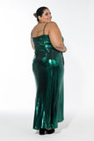 Emerald Dusk Gown - Metallic Emerald