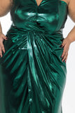 Emerald Dusk Gown - Metallic Emerald