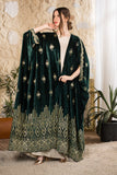 Emerald Heritage Embroidered Velvet Abaya