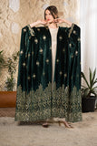 Emerald Heritage Embroidered Velvet Abaya