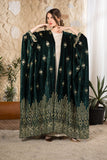 Emerald Heritage Embroidered Velvet Abaya