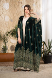 Emerald Heritage Embroidered Velvet Abaya