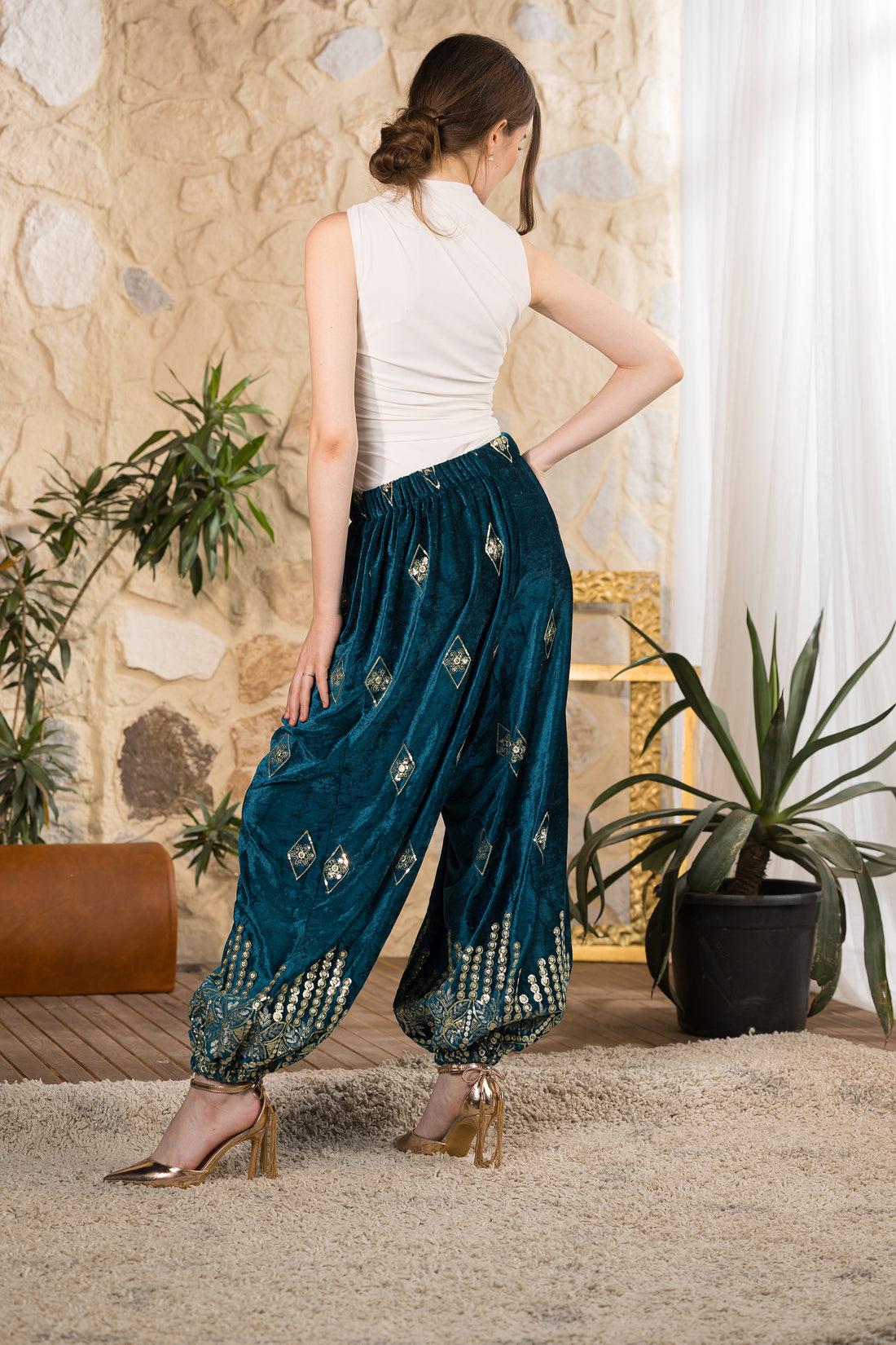 Emerald Heritage Velvet Pants