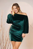 Emerald Luxe Velvet Dress