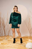 Emerald Luxe Velvet Dress