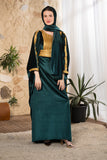 Emerald Serenity Velvet Abaya