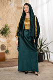 Emerald Serenity Velvet Abaya