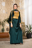 Emerald Serenity Velvet Abaya