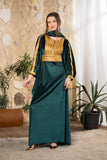 Emerald Serenity Velvet Abaya