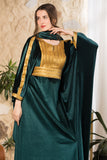 Emerald Serenity Velvet Abaya