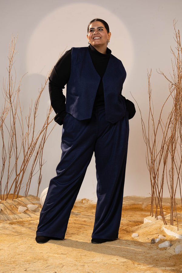 Essential 2-Piece Wool Vest Set - Blue