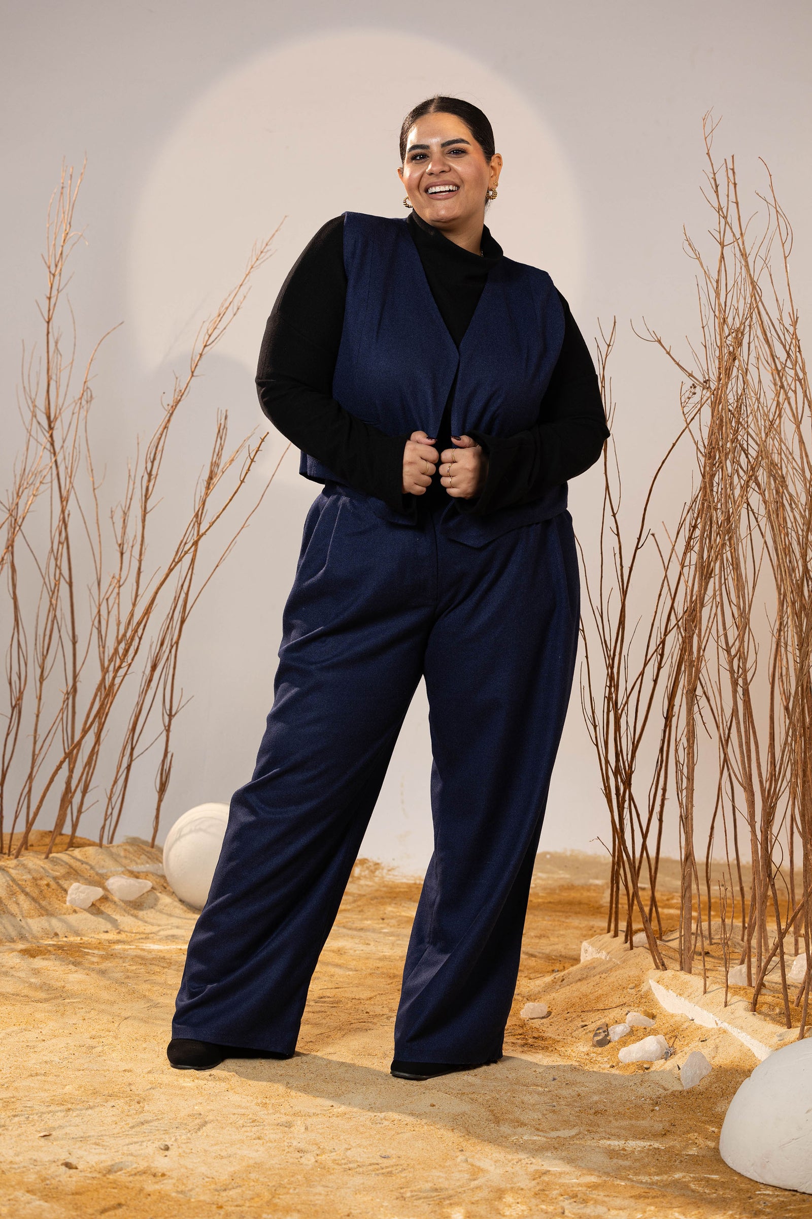 Essential 2-Piece Wool Vest Set - Blue