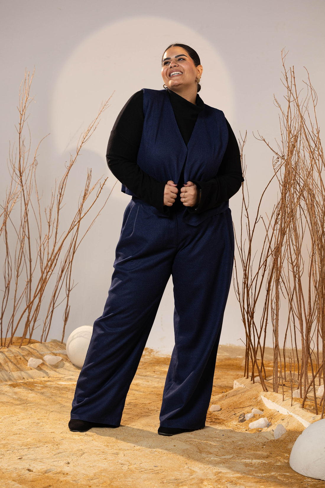 Essential 2-Piece Wool Vest Set - Blue