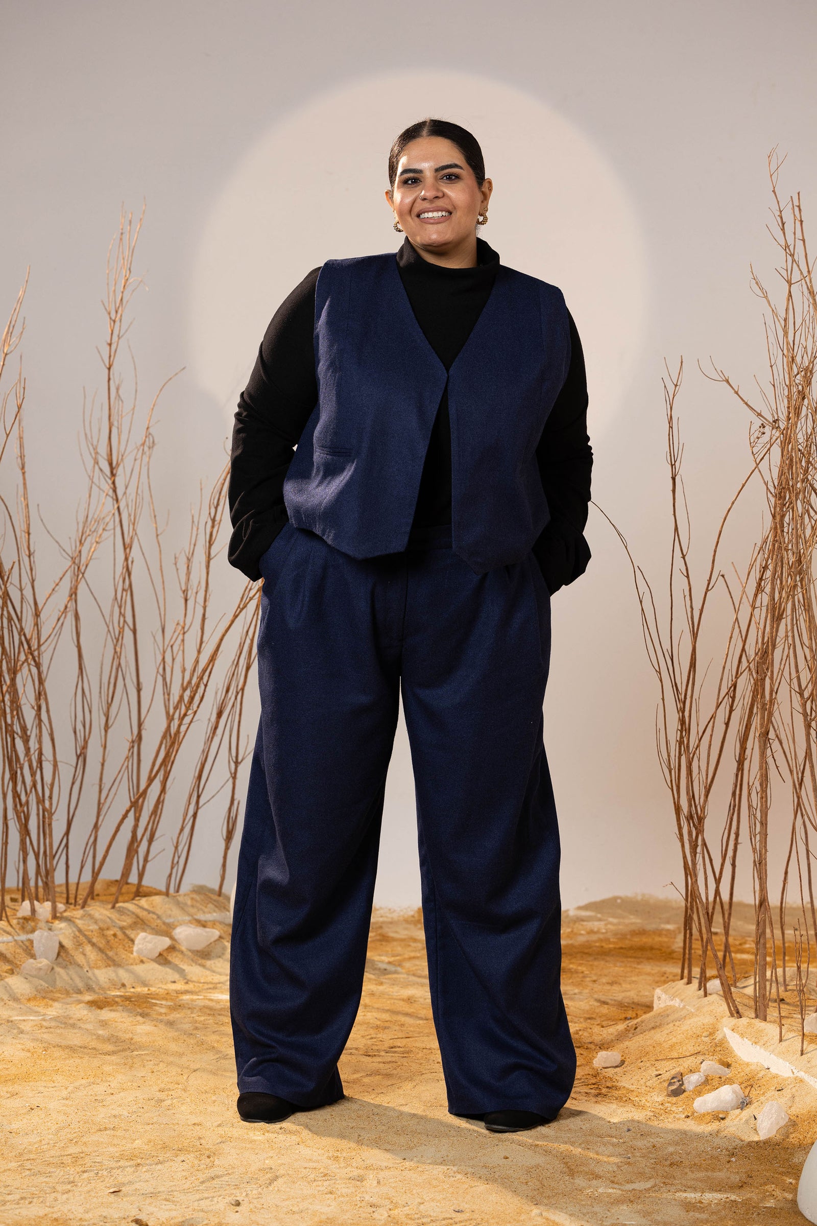 Essential 2-Piece Wool Vest Set - Blue