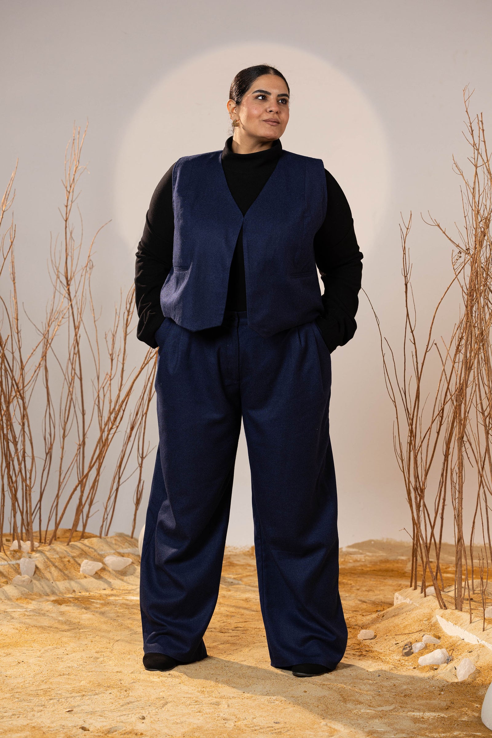 Essential 2-Piece Wool Vest Set - Blue