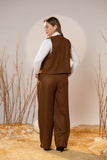 Essential 2-Piece Wool Vest Set - Brown