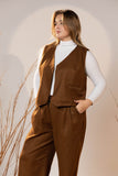 Essential 2-Piece Wool Vest Set - Brown