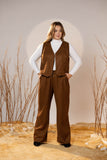 Essential 2-Piece Wool Vest Set - Brown