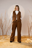 Essential 2-Piece Wool Vest Set - Brown