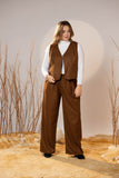 Essential 2-Piece Wool Vest Set - Brown