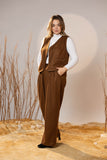 Essential 2-Piece Wool Vest Set - Brown
