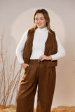 Essential 2-Piece Wool Vest Set - Brown
