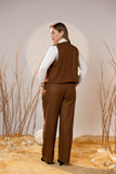 Essential 2-Piece Wool Vest Set - Brown
