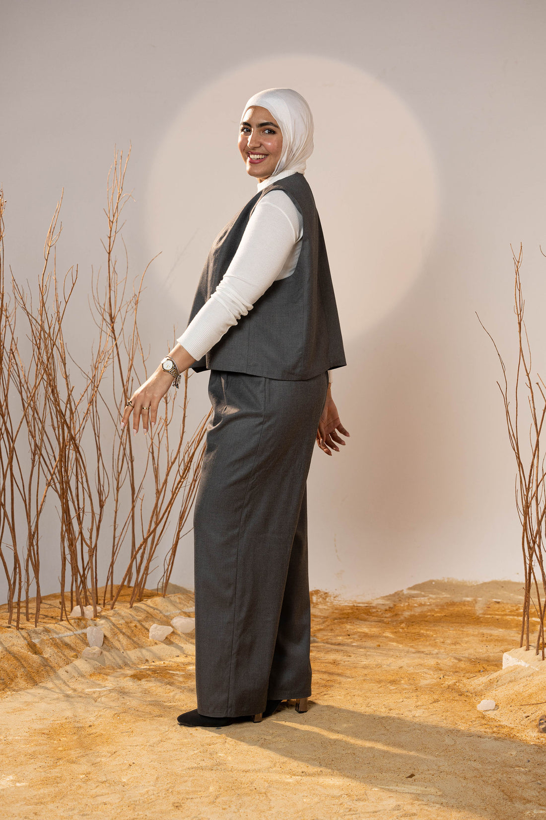Essential 2-Piece Wool Vest Set - Grey
