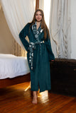 Festive Emerald Trim Wrap Robe