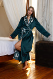 Festive Emerald Trim Wrap Robe