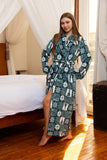 Festive Teal Wrap Robe