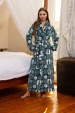 Festive Teal Wrap Robe