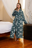Festive Teal Wrap Robe