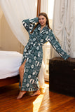 Festive Teal Wrap Robe