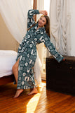 Festive Teal Wrap Robe