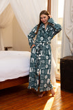 Festive Teal Wrap Robe