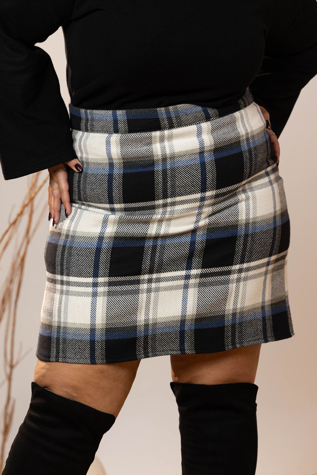 Frosted Check Mini Skirt