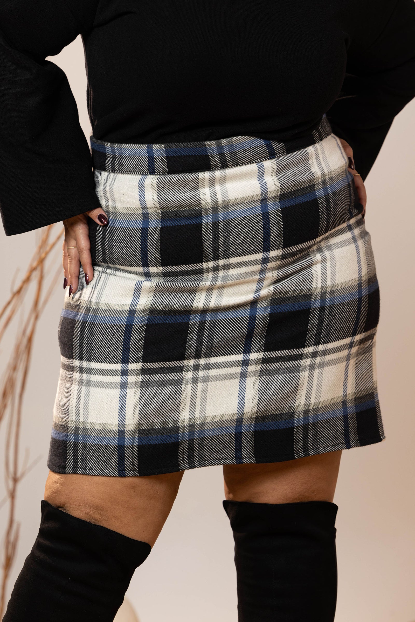 Frosted Check Mini Skirt