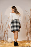 Frosted Plaid Mini Skirt