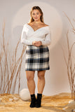 Frosted Plaid Mini Skirt