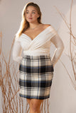 Frosted Plaid Mini Skirt