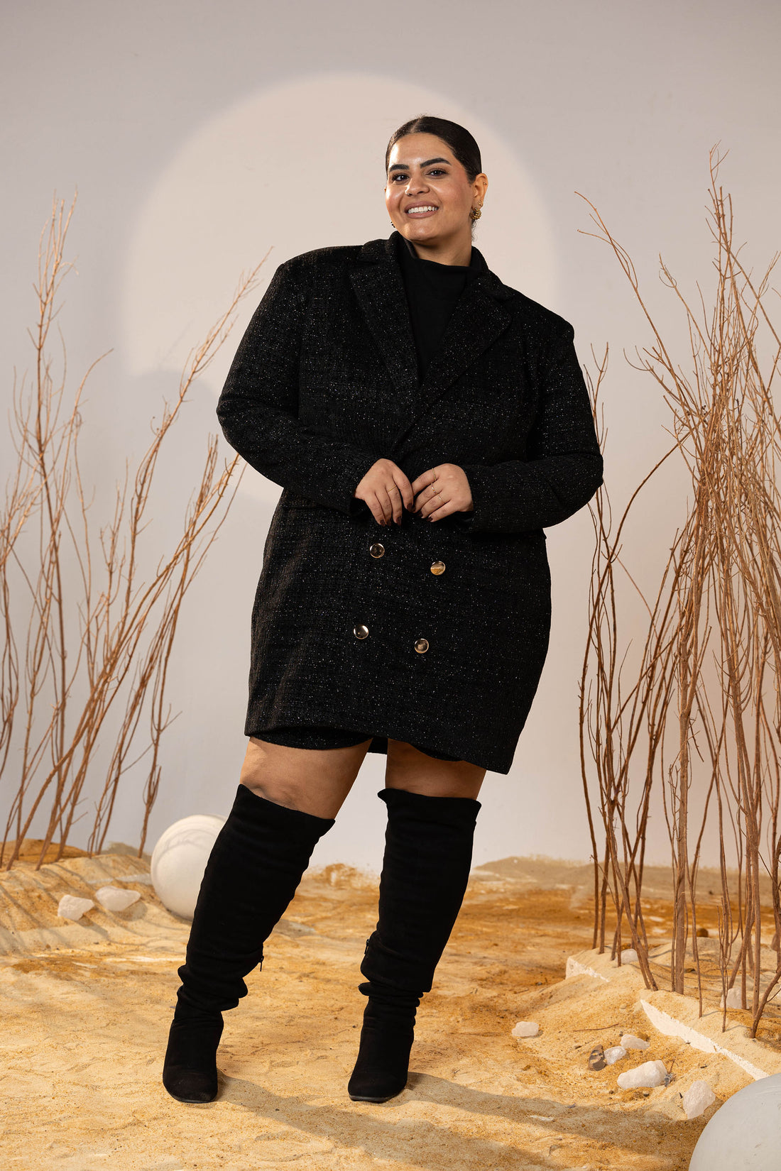 Glam Boulevard Tweed Blazer Dress
