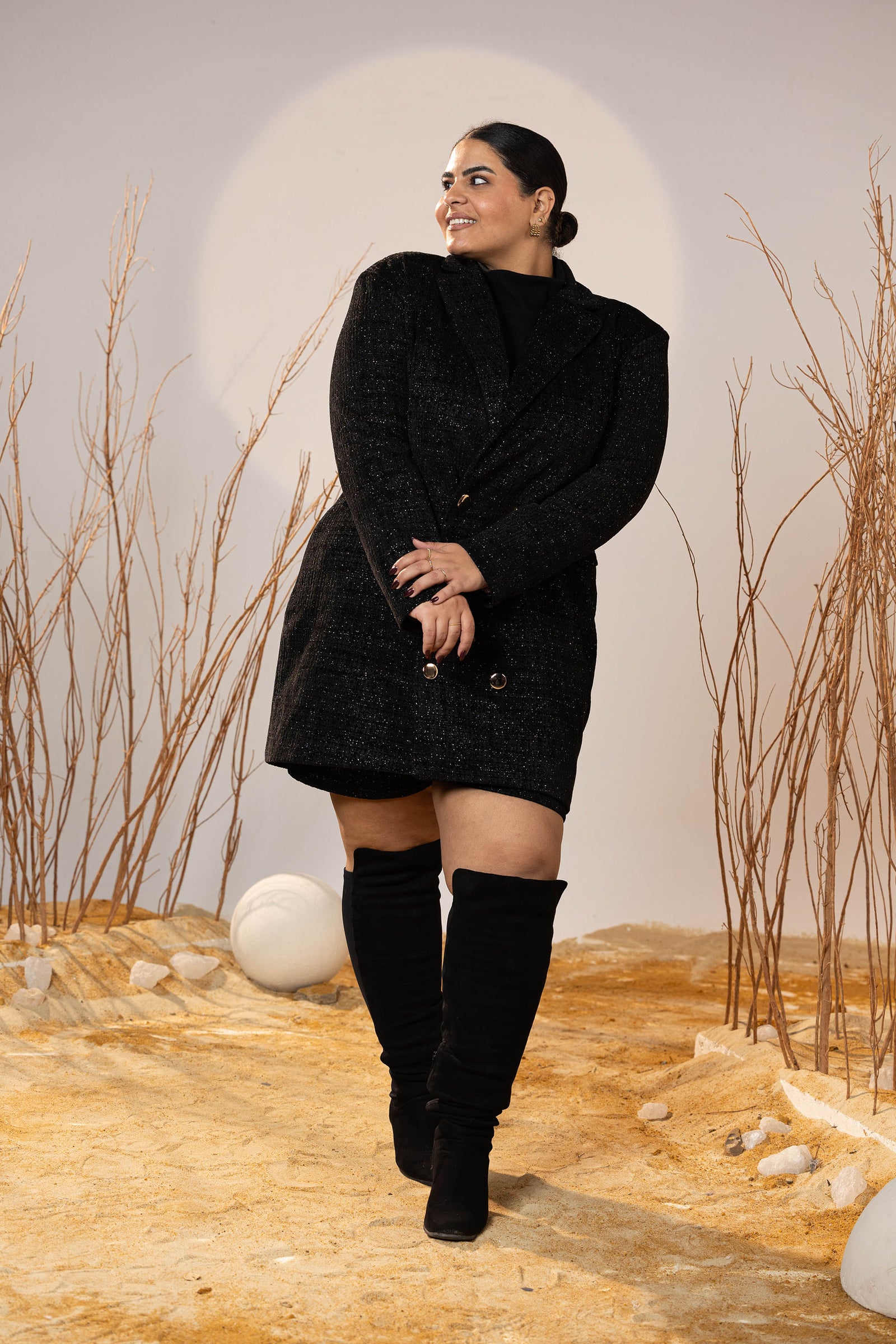 Glam Boulevard Tweed Blazer Dress