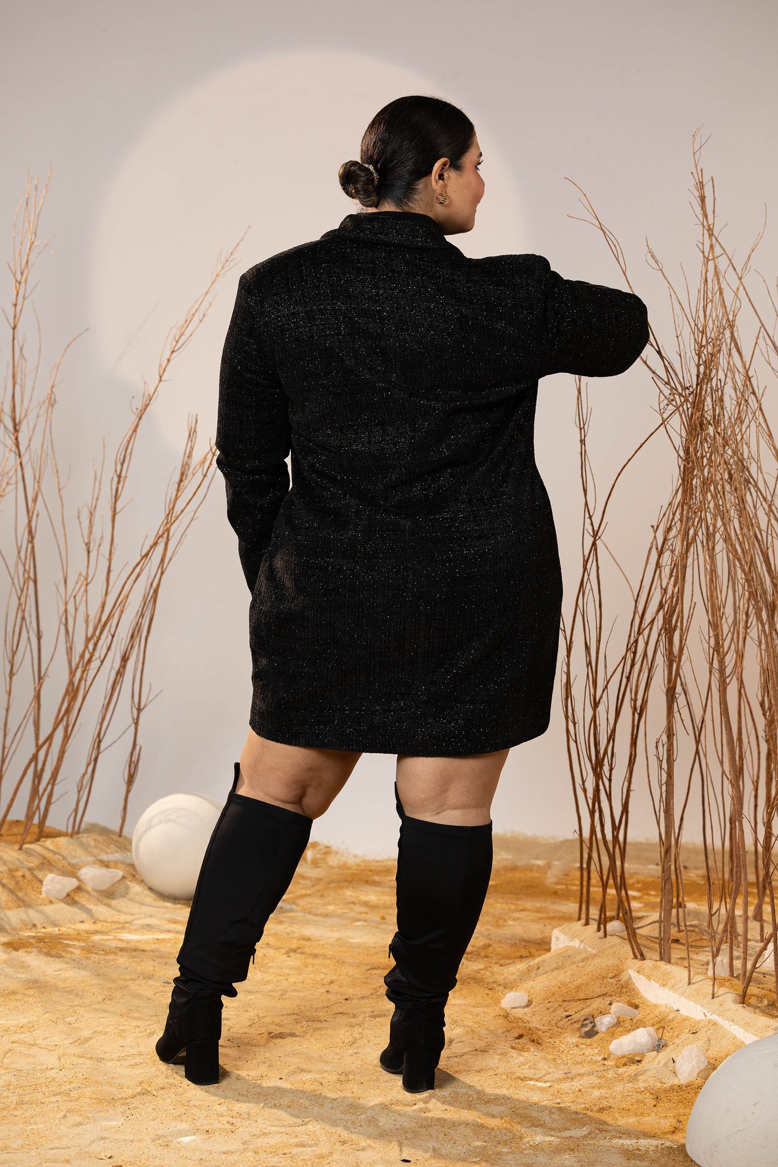 Glam Boulevard Tweed Blazer Dress