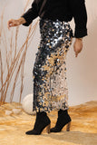 Glam Silver Sequin Coin Skirt