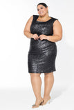 Glimmer Sequin Dress - Black v2